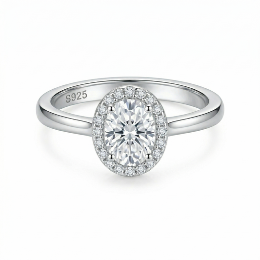 Anillo ATENIA de plata 925 con zirconia oval — Salenzo Colombia
