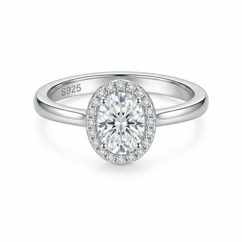 Anillo ATENIA de plata 925 con zirconia oval — Salenzo Colombia