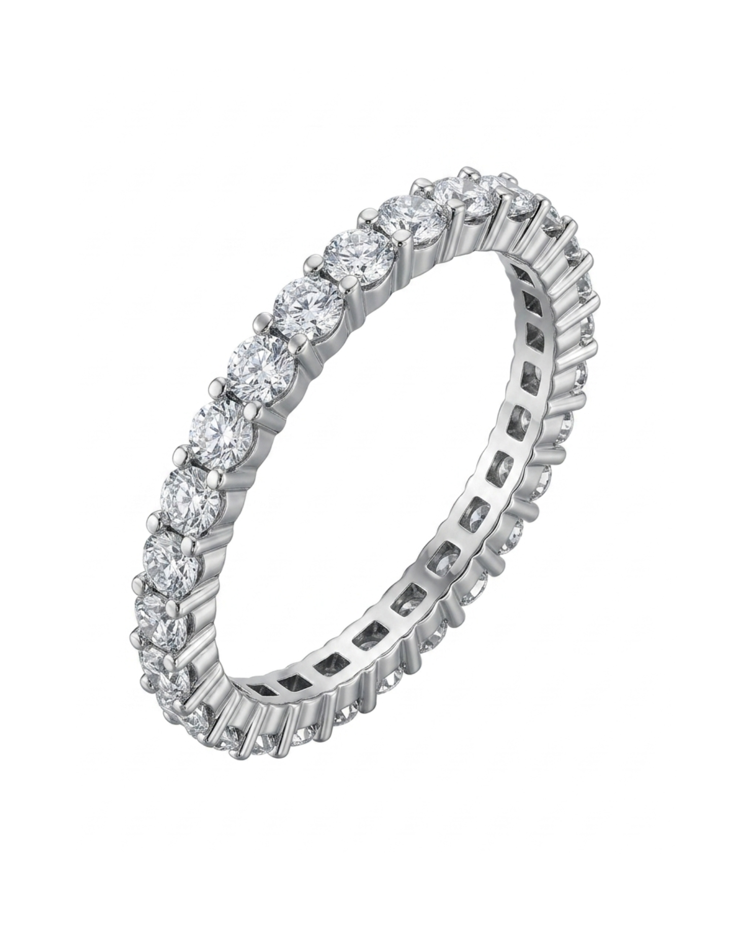Anillo minimalista de plata 925 con piedras — joyería Salenzo Colombia