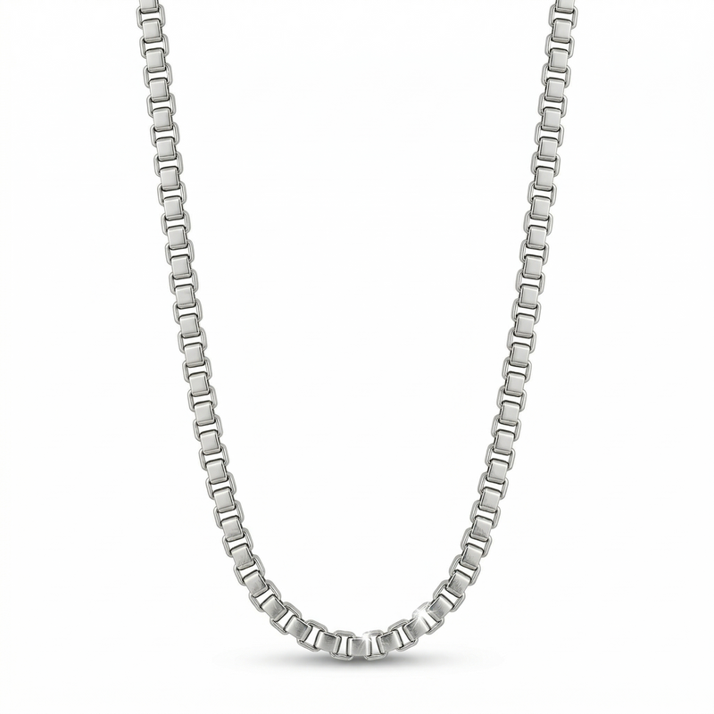 Collar LINO de plata 925 tejido veneciano — Salenzo Colombia
