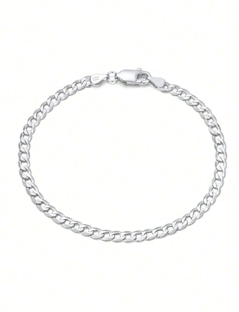 Pulsera LÉGER de plata 925 tejido cubano italiano — Salenzo Colombia