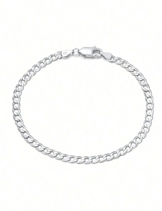 Pulsera LÉGER de plata 925 tejido cubano italiano — Salenzo Colombia