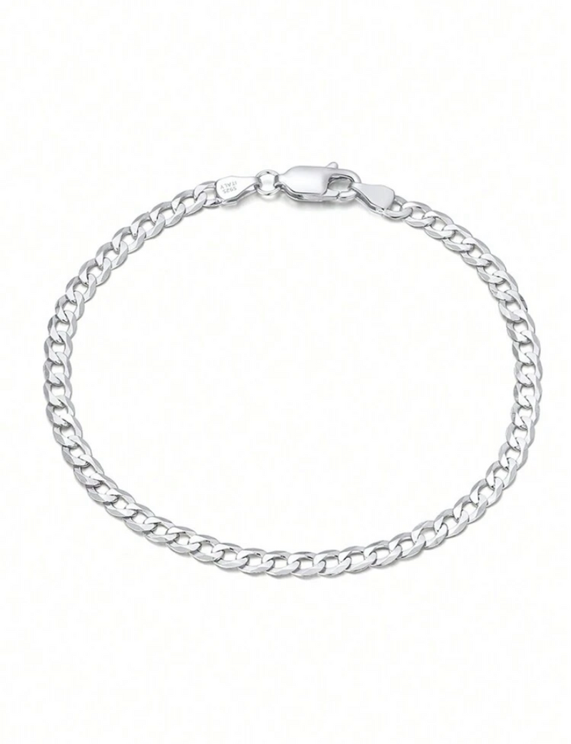 Pulsera LÉGER de plata 925 tejido cubano italiano — Salenzo Colombia