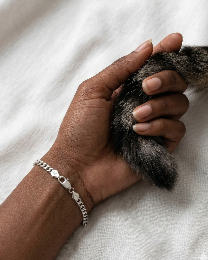 Pulsera de cadena cubana en plata 925 esterlina — joyería Salenzo